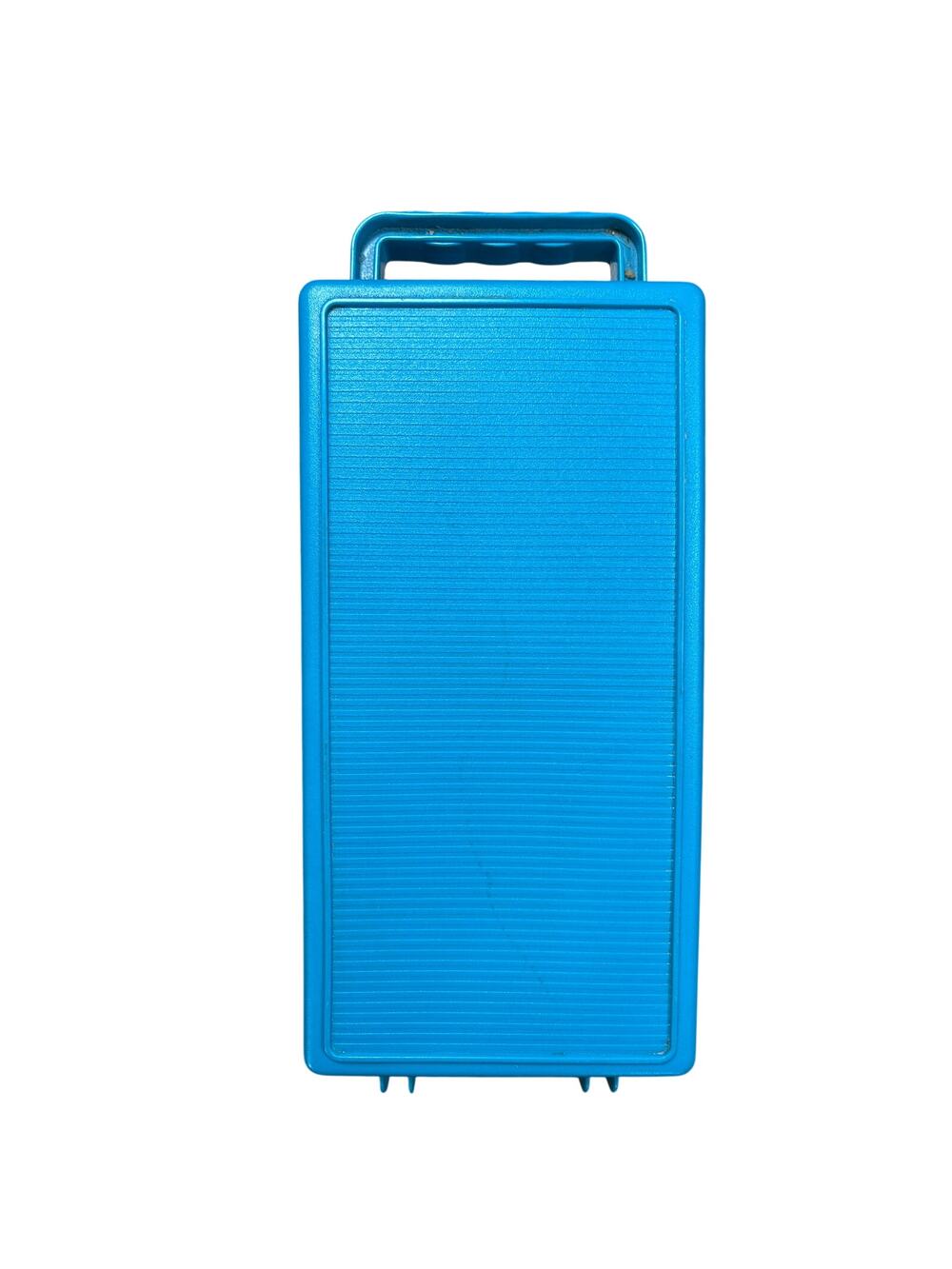 Vtg 10 Cassette tape Portable Carrying case hard plastic retro teal